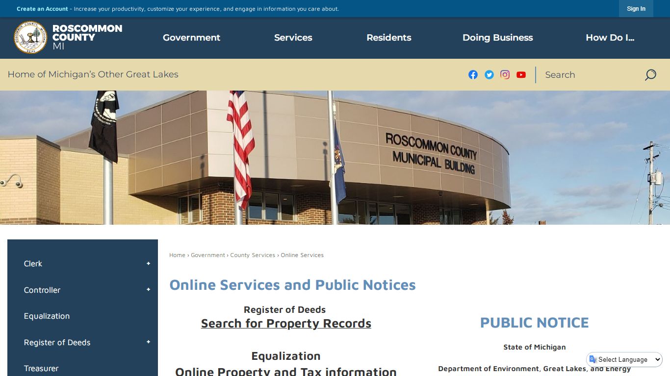 Online Services and Public Notices | Roscommon County, MI
